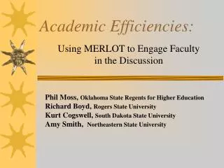 Academic Efficiencies:
