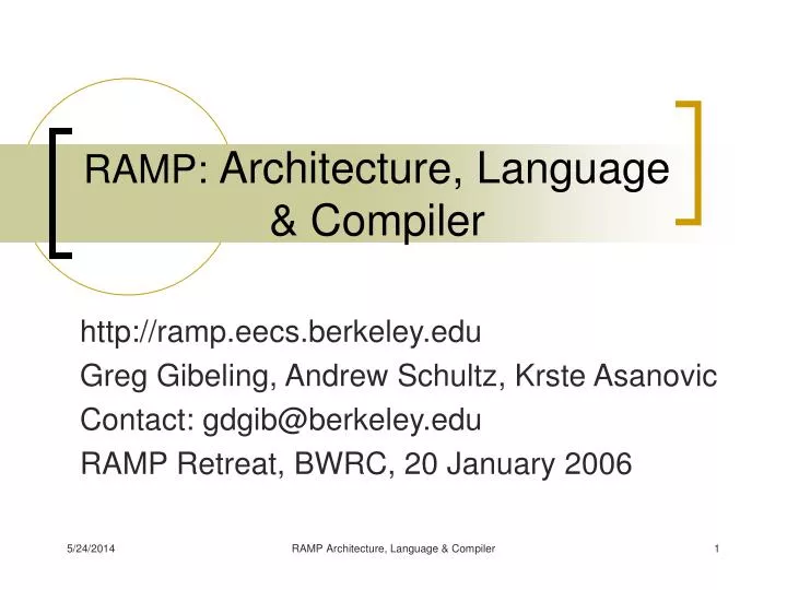 ramp architecture language compiler