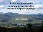 Errors and uncertainties in measuring and modelling surface-atmosphere exchanges - slide 1