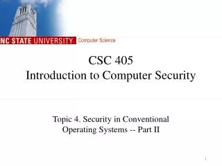 csc 405 introduction to computer security