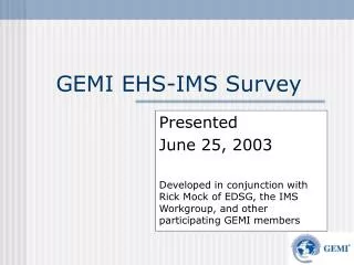 GEMI EHS-IMS Survey
