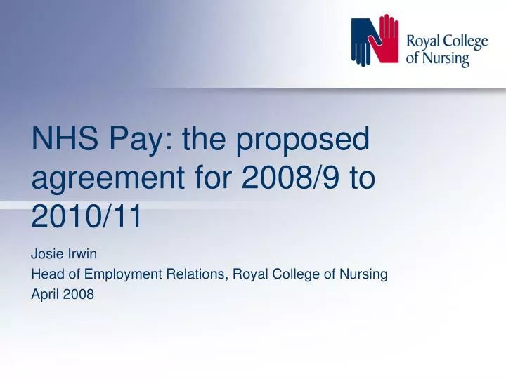 nhs pay the proposed agreement for 2008 9 to 2010 11