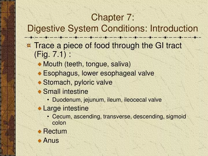 chapter 7 digestive system conditions introduction