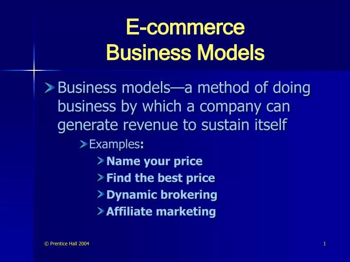 e commerce business models