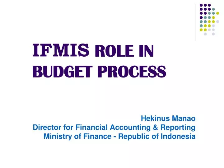 ifmis role in budget process