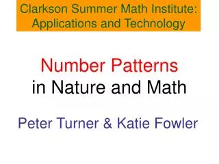 Number Patterns in Nature and Math