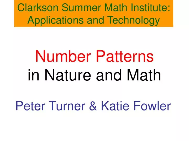 number patterns in nature and math
