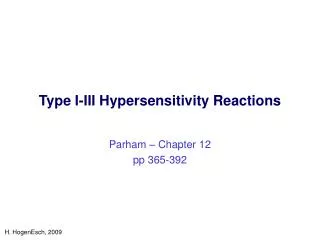 Type I-III Hypersensitivity Reactions