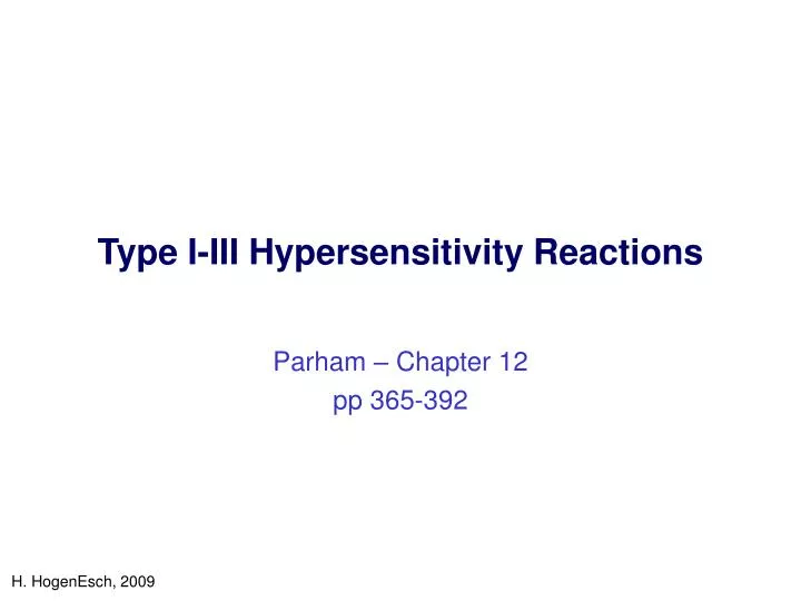 type i iii hypersensitivity reactions