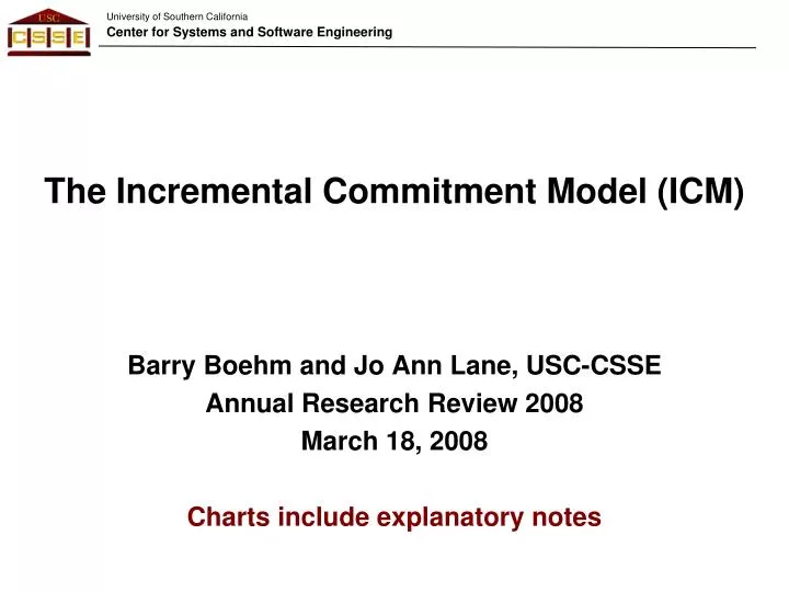 the incremental commitment model icm