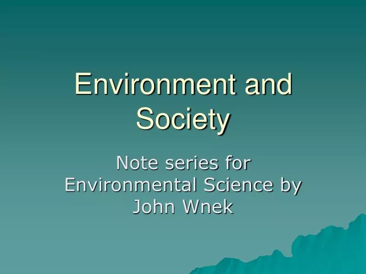 environment and society