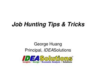 Job Hunting Tips &amp; Tricks