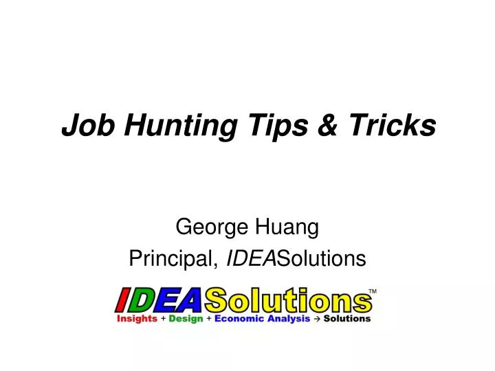 job hunting tips tricks