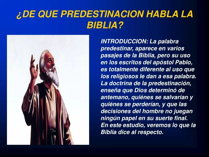 de que predestinacion habla la biblia