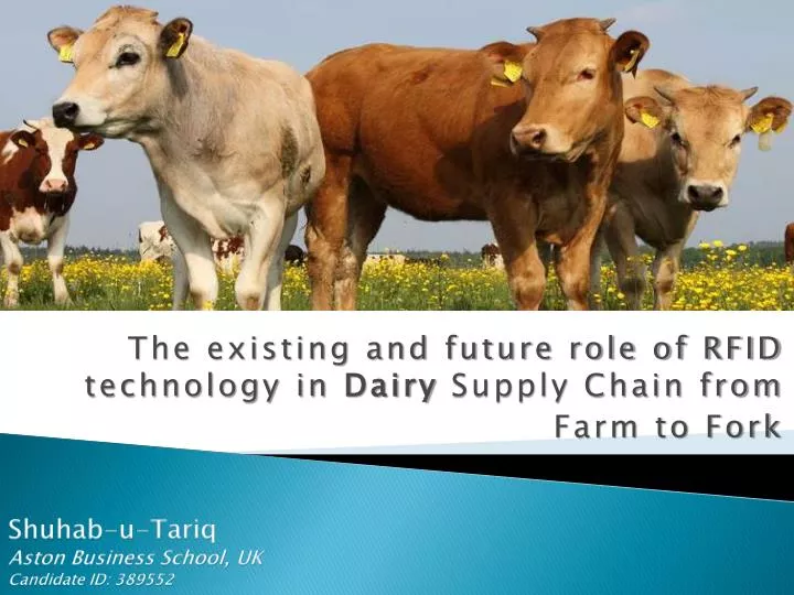 the existing and future role of rfid technology in dairy supply chain from farm to fork