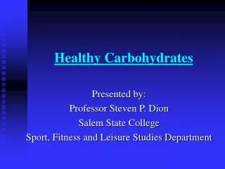 Healthy Carbohydrates