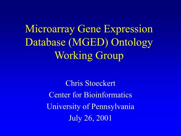 microarray gene expression database mged ontology working group