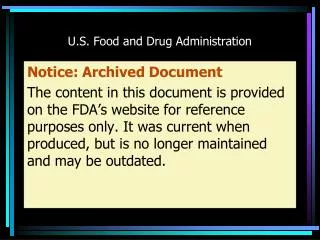 U.S. Food and Drug Administration