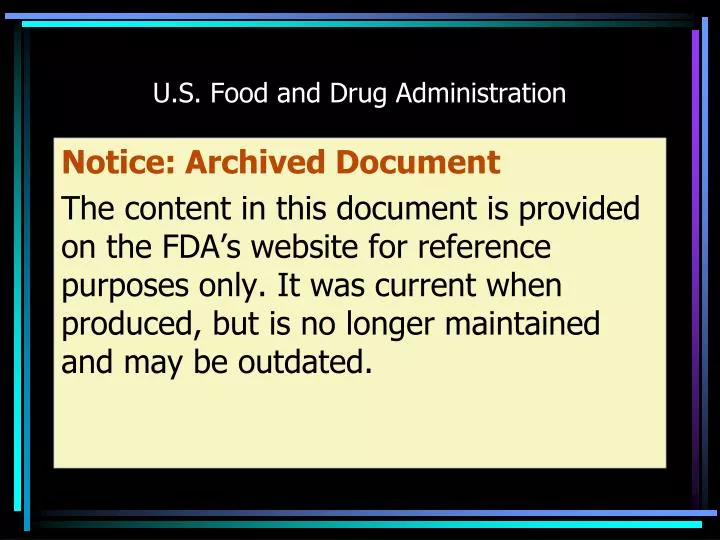 u s food and drug administration