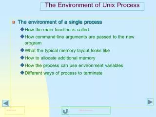 The Environment of Unix Process