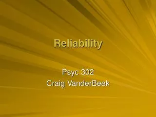 reliability