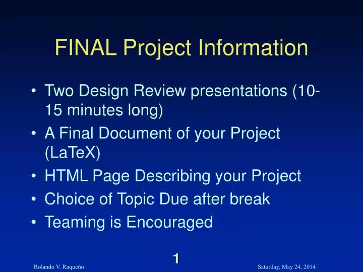 final project information
