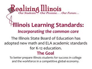 Illinois Learning Standards: Incorporating the common core