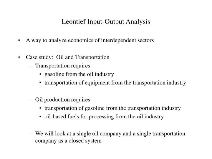 leontief input output analysis