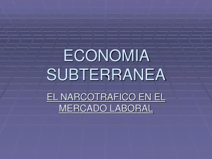 economia subterranea