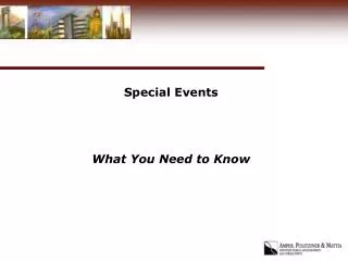 Special Events What You Need to Know