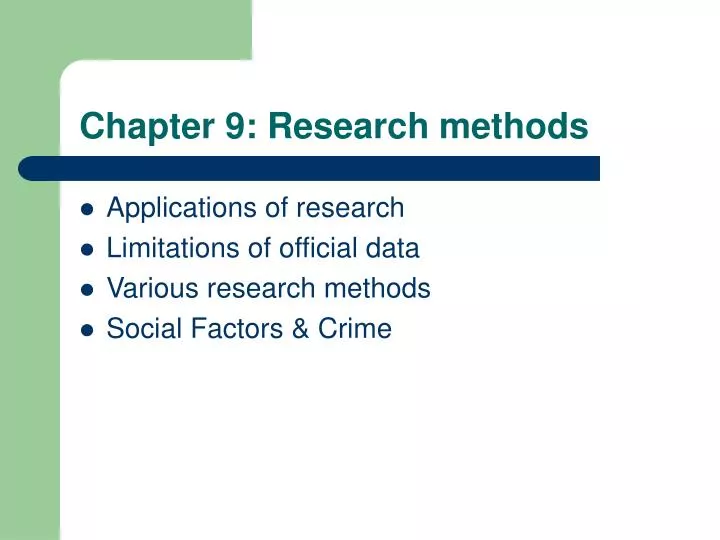 chapter 9 research methods
