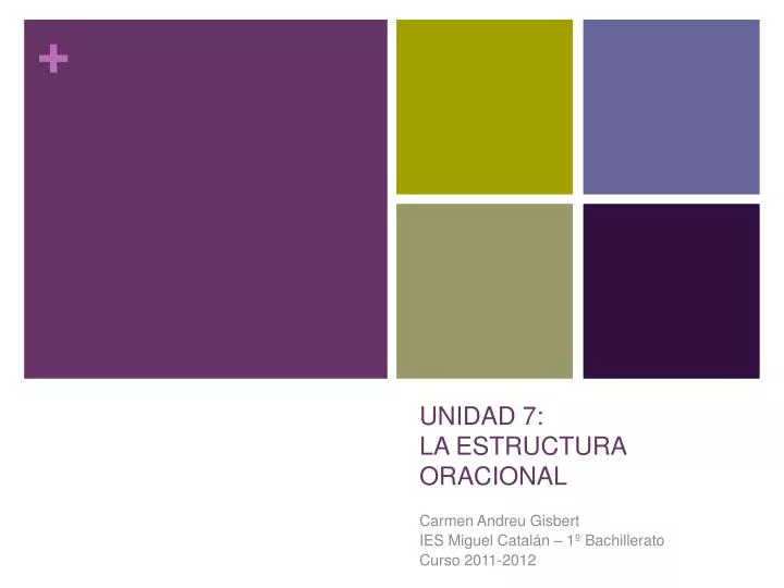 unidad 7 la estructura oracional