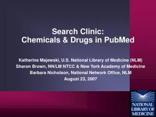 Search Clinic: Chemicals &amp; Drugs in PubMed