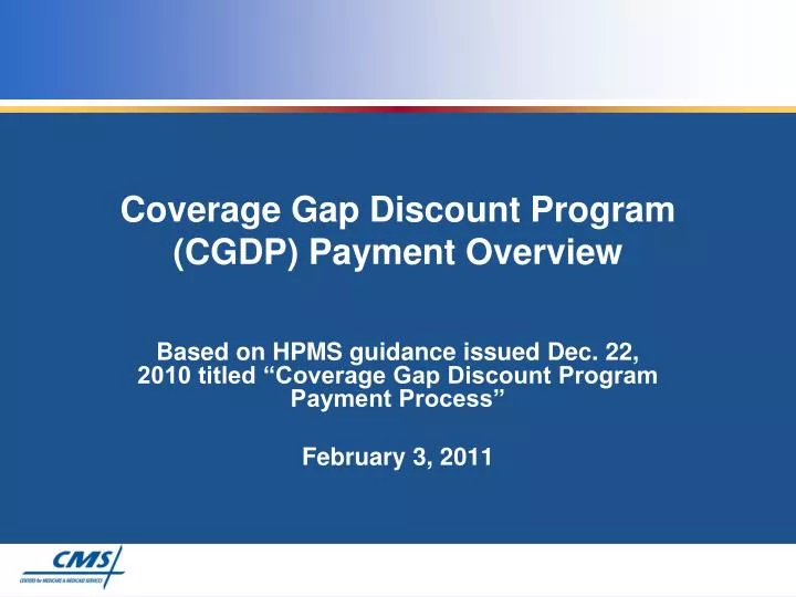 coverage gap discount program cgdp payment overview