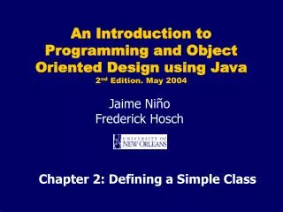 Chapter 2: Defining a Simple Class
