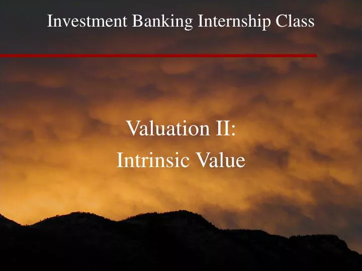 investment banking internship class