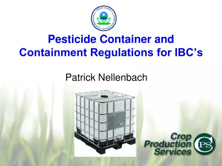 pesticide container and containment regulations for ibc s