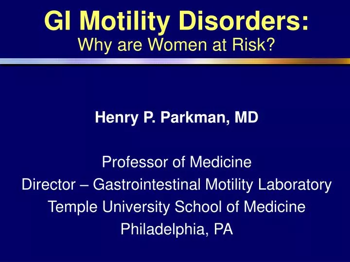 gi motility disorders why are women at risk