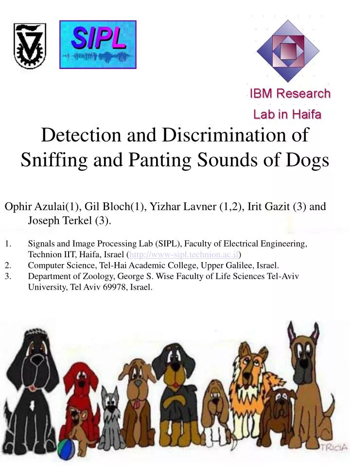 detection and discrimination of sniffing and panting sounds of dogs