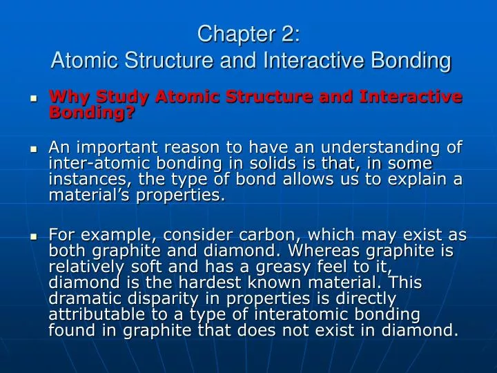 chapter 2 atomic structure and interactive bonding