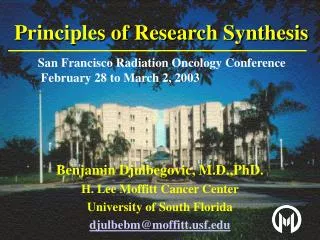 Principles of Research Synthesis