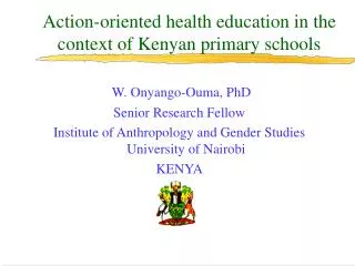 Action-oriented health education in the context of Kenyan primary schools