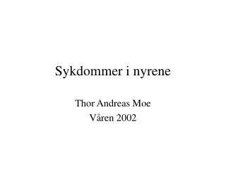 Sykdommer i nyrene