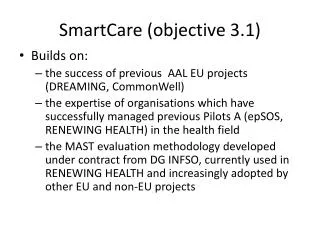 SmartCare (objective 3.1)