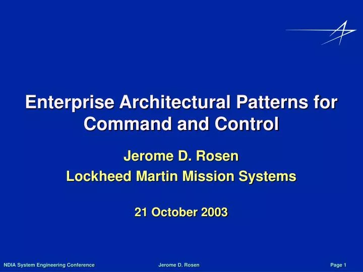 enterprise architectural patterns for command and control