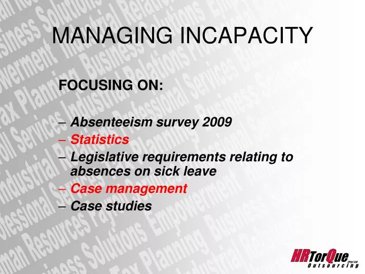 managing incapacity