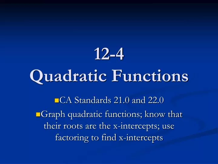 12 4 quadratic functions