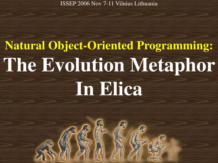 natural object oriented programming the evolution metaphor in elica