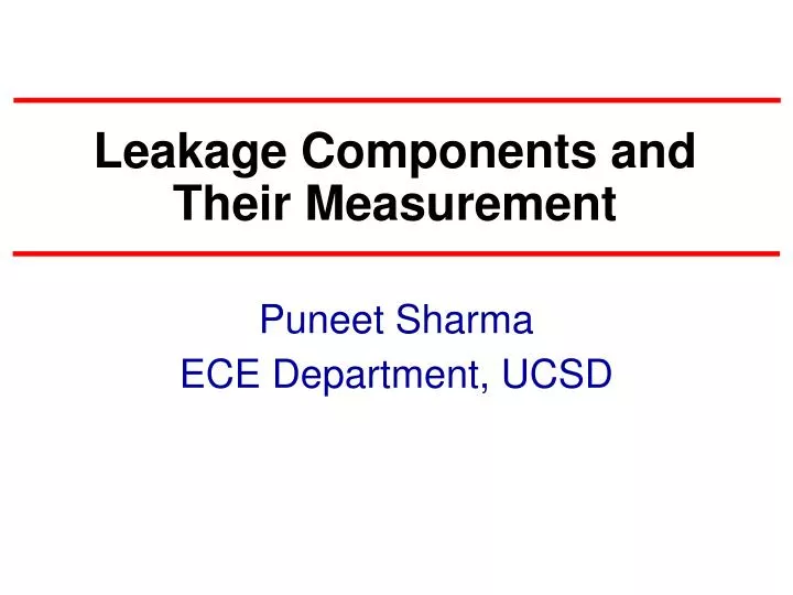 leakage components and their measurement
