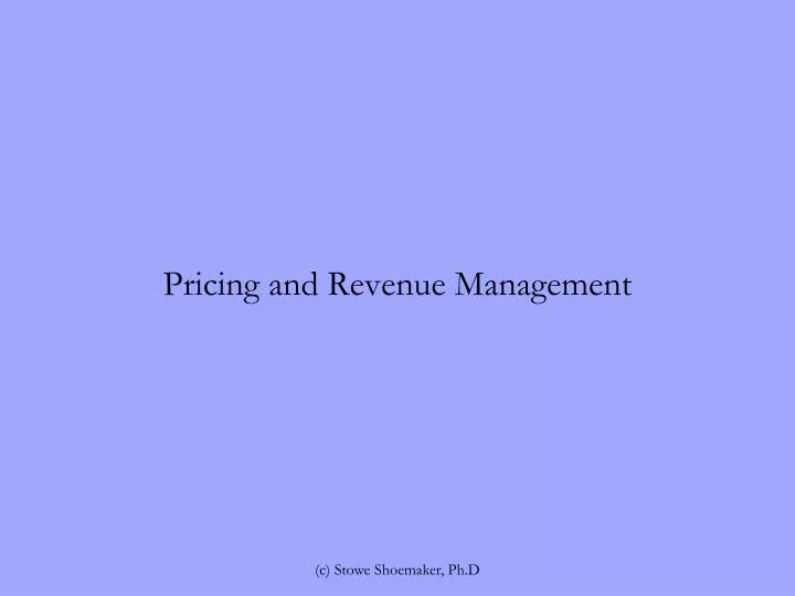 pricing and revenue management